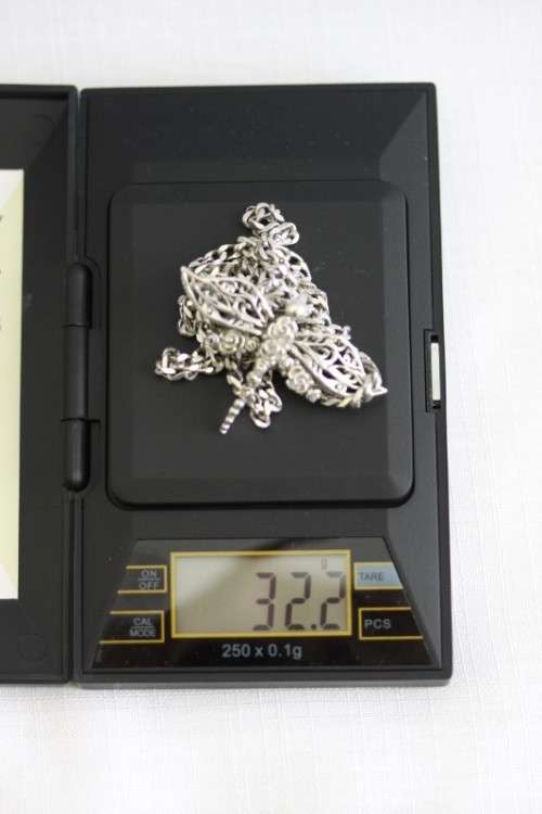 An exquisite original "Jenna Clifford" sterling silver "Dragonfly" pendant (Rose Collection) & chain
