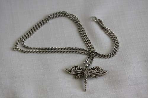 An exquisite original "Jenna Clifford" sterling silver "Dragonfly" pendant (Rose Collection) & chain