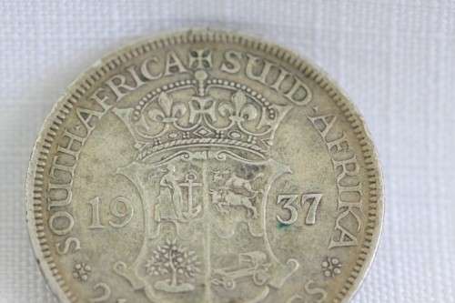 An amazing 1937 South African 2 1/2 shilling silver coin