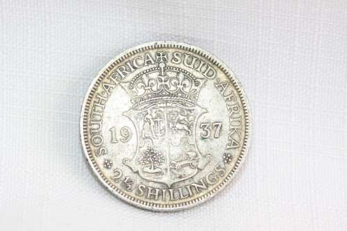 An amazing 1937 South African 2 1/2 shilling silver coin