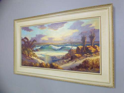 A spectacular original framed and signed L Albertyn (1931-2011) oil on board beach scene painting!!