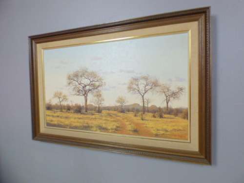 An incredible original signed and framed "Francois Koch" Karoo bush veld landscape oil painting