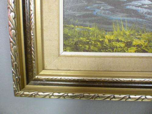 A beautiful signed and framed "autumn forest" landscape oil painting in very good condition.