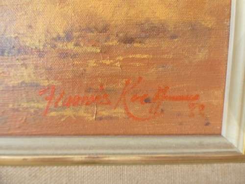 An incredible original signed and framed "Francois Koch" Karoo bush veld landscape oil painting