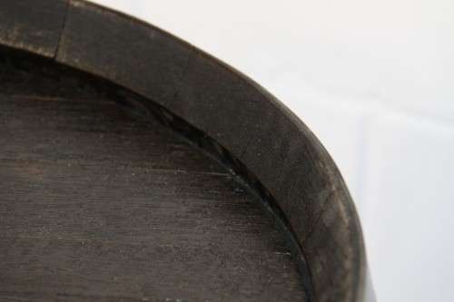 An incredible original solid French oak wine barrel with its original hoops in great condition