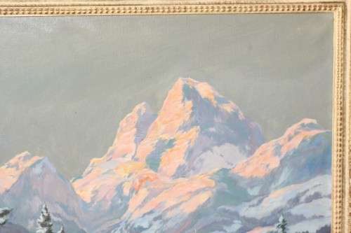 An beautiful original signed R. Gerson oil on canvas painting in a ornate antique gilded frame