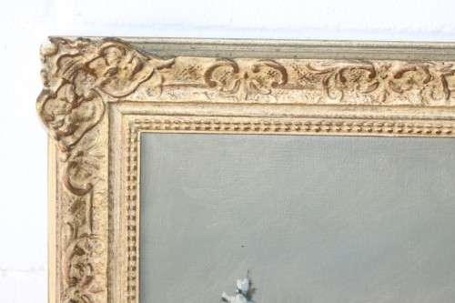 An beautiful original signed R. Gerson oil on canvas painting in a ornate antique gilded frame