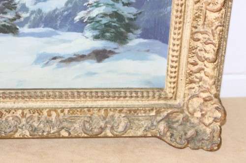 An beautiful original signed R. Gerson oil on canvas painting in a ornate antique gilded frame