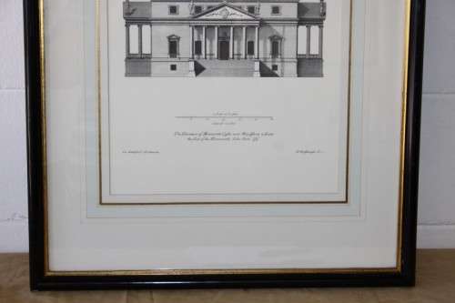 A superb architectural framed print titled "The elevation of Merenworth Castle near Maidstone" RS17