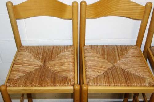 Awesome yellow wood "bentwood back" bar chairs with wicker seats in excellent condition - Stunning;