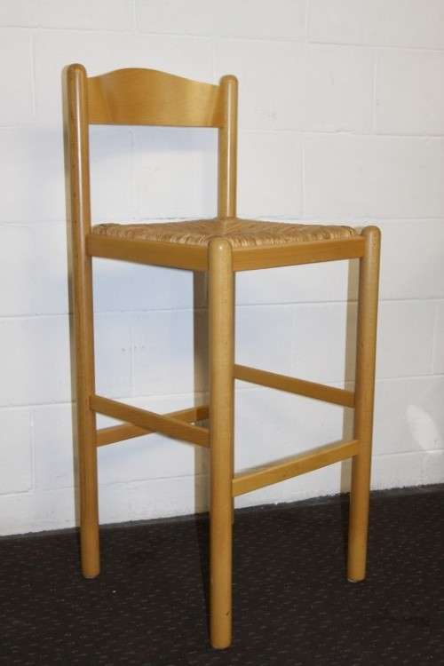 Awesome yellow wood "bentwood back" bar chairs with wicker seats in excellent condition - Stunning;