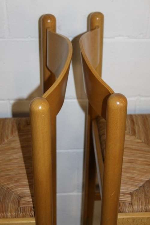 Awesome yellow wood "bentwood back" bar chairs with wicker seats in excellent condition - Stunning;