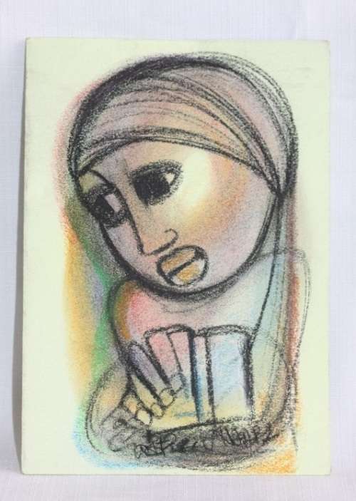 A superb original unframed "Godfrey Ndaba" expressionism mixed media drawing