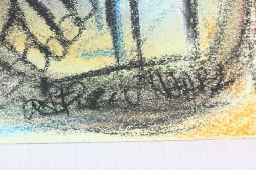 A superb original unframed "Godfrey Ndaba" expressionism mixed media drawing