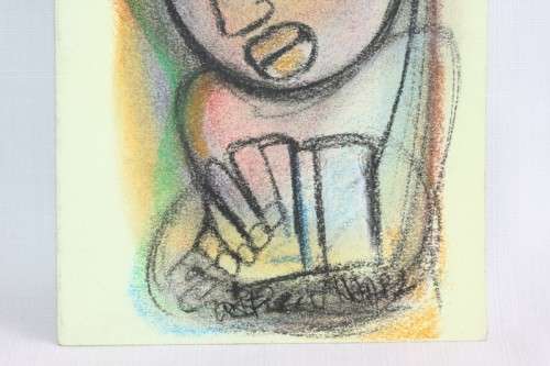 A superb original unframed "Godfrey Ndaba" expressionism mixed media drawing