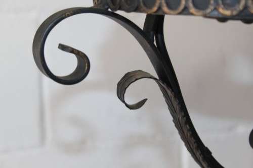 A stunning "Capodimonte" style porcelain & wrought iron chandelier w/ XL globe in amazing condition