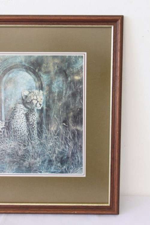 Incredible print of a group of cheetahs in the wild - stunningly framed behind glass - RS17Sale
