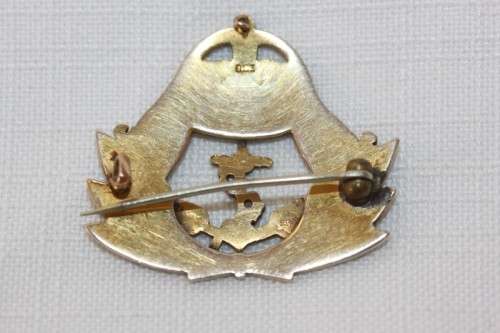 A very rare antique WW2 (9ct gold) Royal Navy officer's enamelled sweetheart brooch with kings crown
