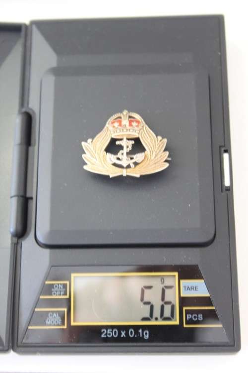 A very rare antique WW2 (9ct gold) Royal Navy officer's enamelled sweetheart brooch with kings crown