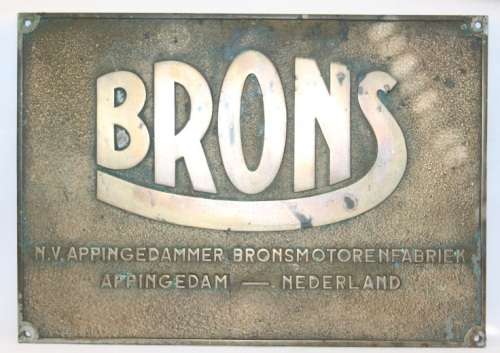 An exceptionally rare antique "Brons" Engines Solid cast brass "NV Appingedammer" plaque