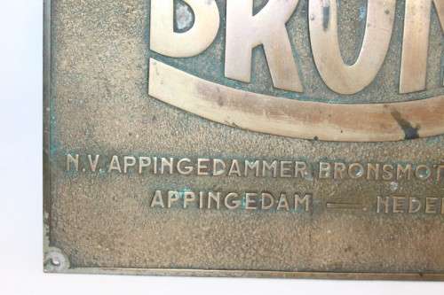 An exceptionally rare antique "Brons" Engines Solid cast brass "NV Appingedammer" plaque