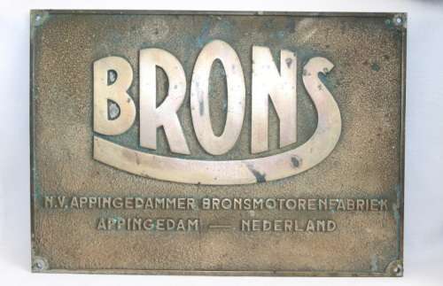 An exceptionally rare antique "Brons" Engines Solid cast brass "NV Appingedammer" plaque