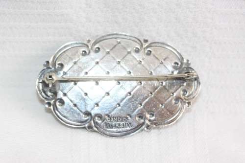 Rare original vintage sterling silver Candida ladies brooch w/ exquisitely crafted floral detailing