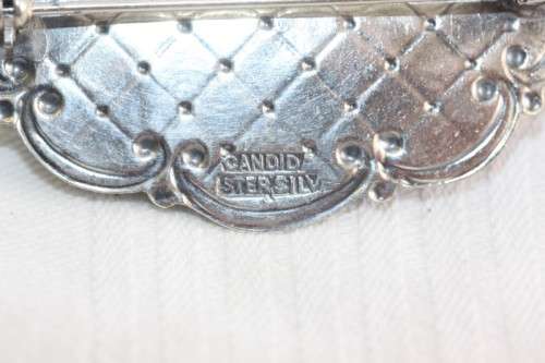 Rare original vintage sterling silver Candida ladies brooch w/ exquisitely crafted floral detailing