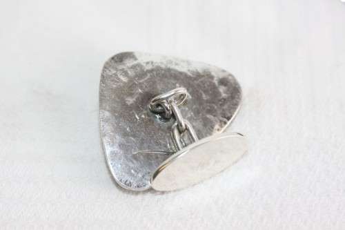 An awesome pair of silver gents chain link cuff-links with round tigers-eye stones