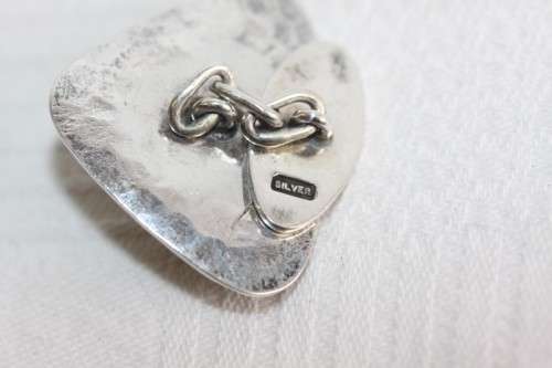 An awesome pair of silver gents chain link cuff-links with round tigers-eye stones