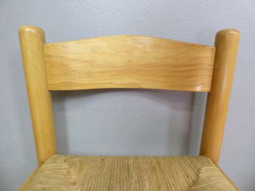 Four awesome yellow wood bentwood bar chairs with wicker seats - Stunning!!   RS17Sale
