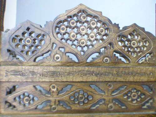 A magnificent antique solid teak 4-panel room divider w/ exquisite hand carved detailing! Gorgeous!
