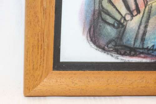 Awesome original framed Godfrey Ndaba expressionism mixed media drawing - RS17Sale