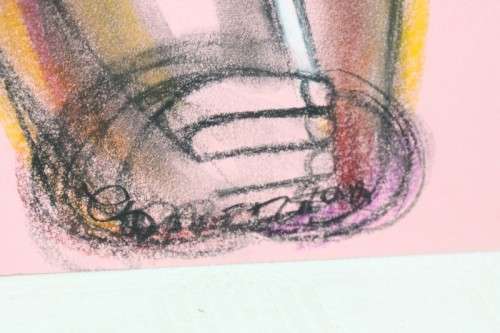 Incredible original unframed Godfrey Ndaba expressionism mixed media drawing, Flute Player- RS17Sale
