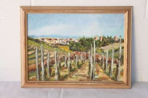 A superb original, framed and signed oil painting of a magnificent farm scene