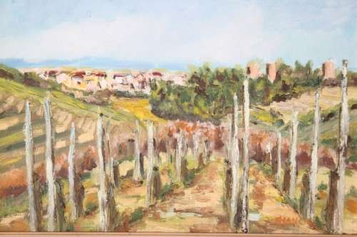 A superb original, framed and signed oil painting of a magnificent farm scene