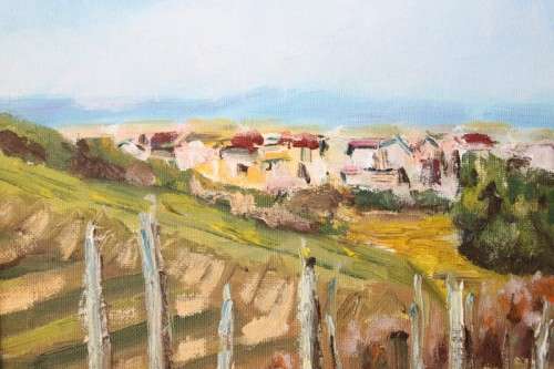 A superb original, framed and signed oil painting of a magnificent farm scene