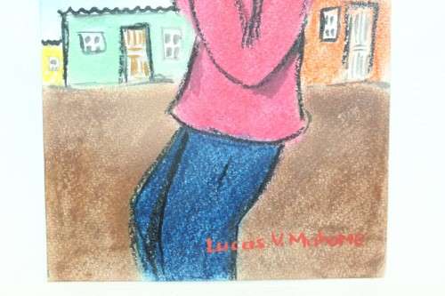 Superb original signed unframed "Lucas V. Mahome" watercolour painting of a trumpet player RS17Sale