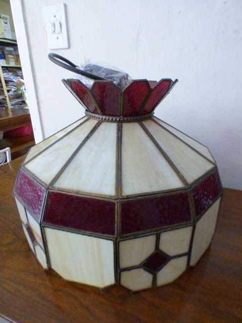 An absolutely beautiful (large) stained glass ceiling light with a gorgeous combination of colours