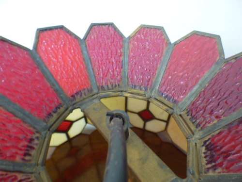An absolutely beautiful (large) stained glass ceiling light with a gorgeous combination of colours