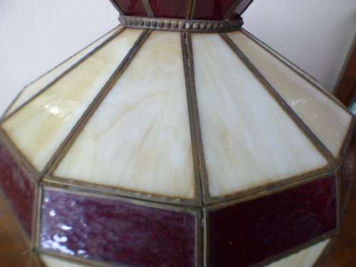 An absolutely beautiful (large) stained glass ceiling light with a gorgeous combination of colours