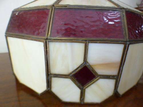 An absolutely beautiful (large) stained glass ceiling light with a gorgeous combination of colours