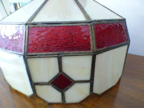 An absolutely beautiful (large) stained glass ceiling light with a gorgeous combination of colours