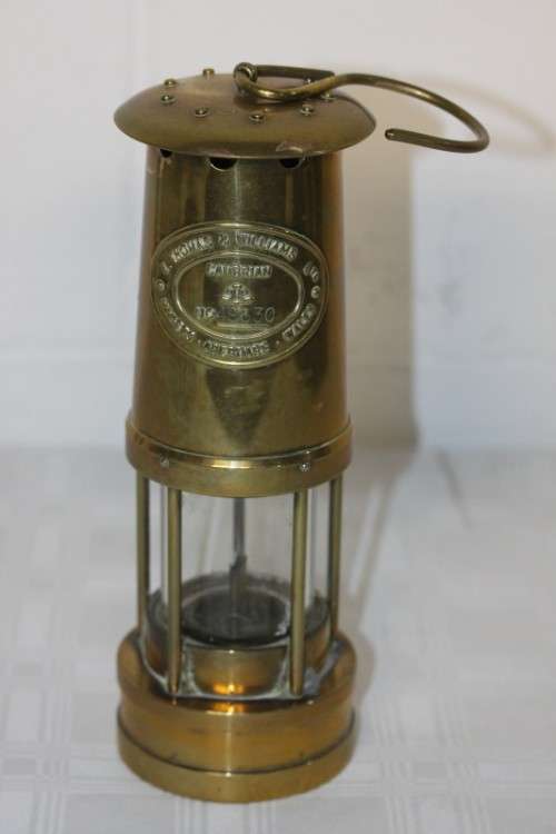 An amazing antique "E. Thomas & Williams" brass Cambrian miners lantern