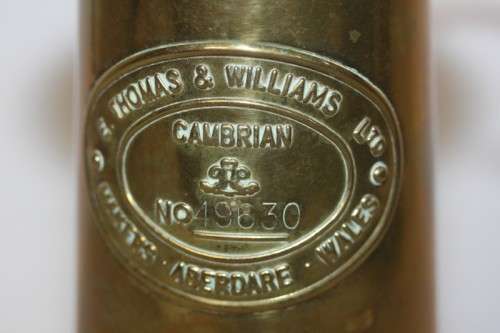An amazing antique "E. Thomas & Williams" brass Cambrian miners lantern