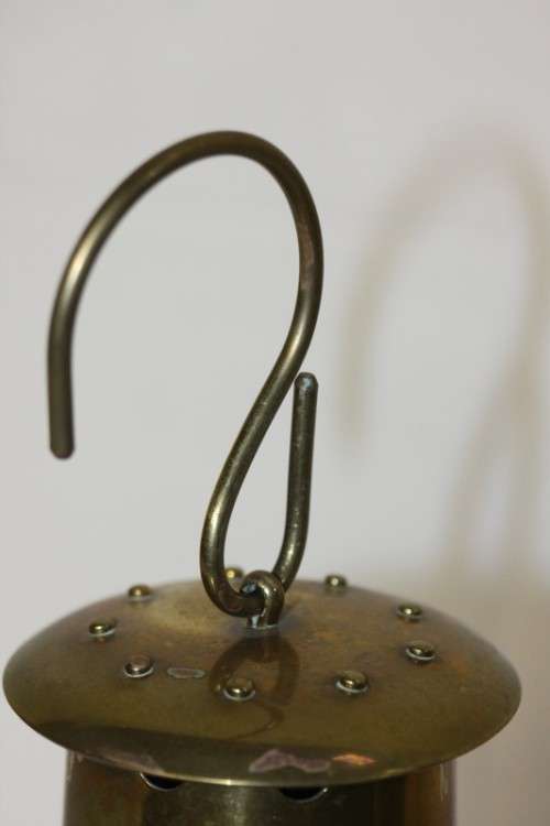 An amazing antique "E. Thomas & Williams" brass Cambrian miners lantern