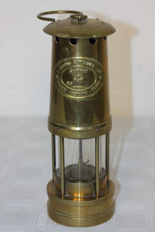 An incredible antique "E. Thomas & Williams" brass Cambrian miners lantern
