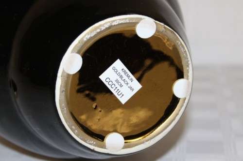 A superb X-large "Kremlin" Gold and black ceramic lidded urn vase in excellent condition