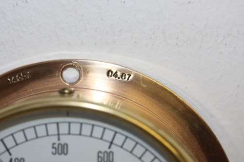 An amazing vintage "Ferris" South African Railways solid brass pressure gauge