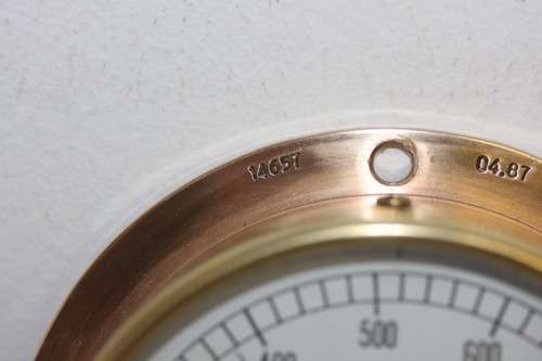 An amazing vintage "Ferris" South African Railways solid brass pressure gauge